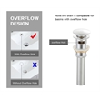 Elegant Kitchen And Bath Pop-Up Bathroom Sink Drain With Overflow Polishe Chrome