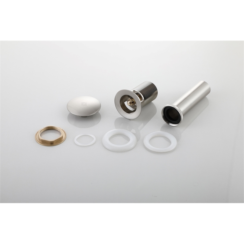 Elegant Kitchen And Bath Pop-Up Bathroom Sink Drain With Overflow Brushed Nickel