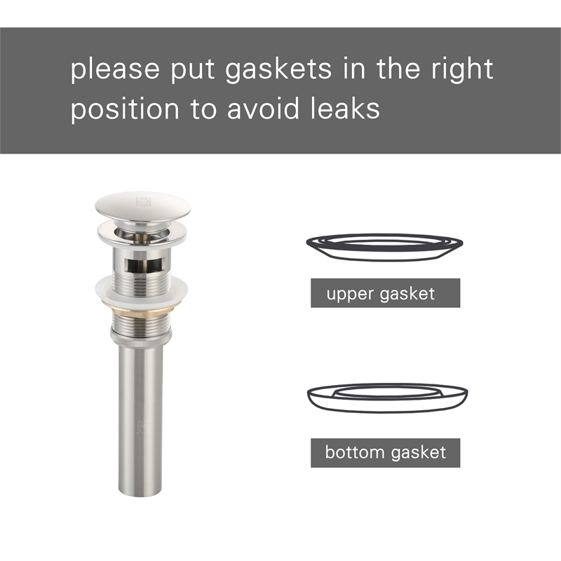 Elegant Kitchen And Bath Pop-Up Bathroom Sink Drain With Overflow Brushed Nickel