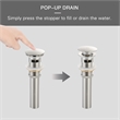 Elegant Kitchen And Bath Pop-Up Bathroom Sink Drain With Overflow Brushed Nickel