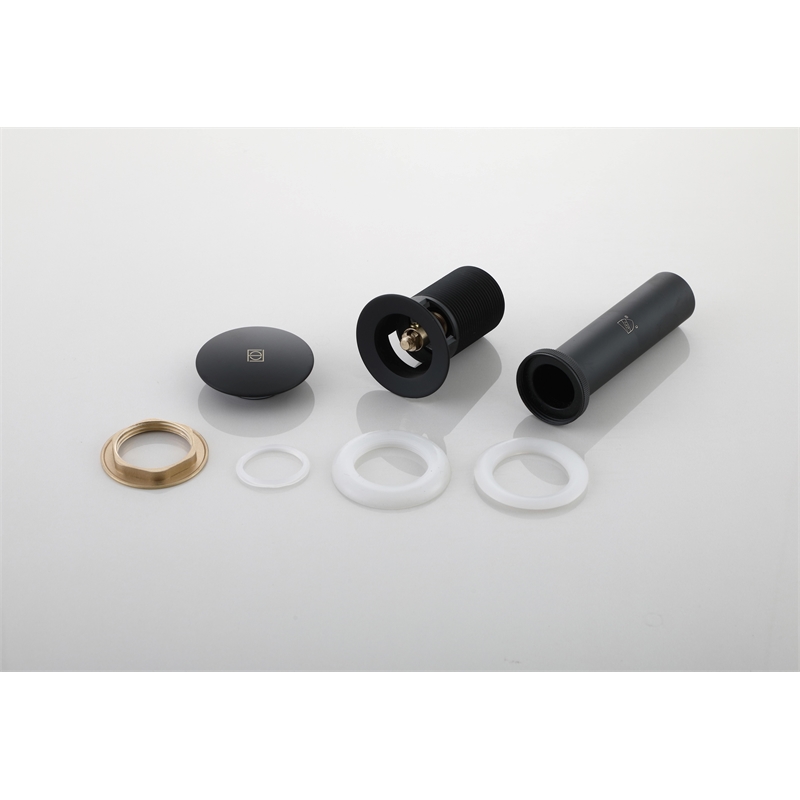 Elegant Kitchen And Bath Pop-Up Bathroom Sink Drain With Overflow In Matte Black