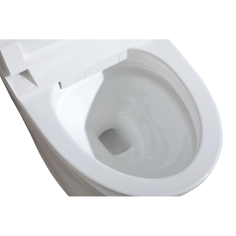 Elegant Kitchen And Bath Smart Round Bidet Toilet In Glossy White
