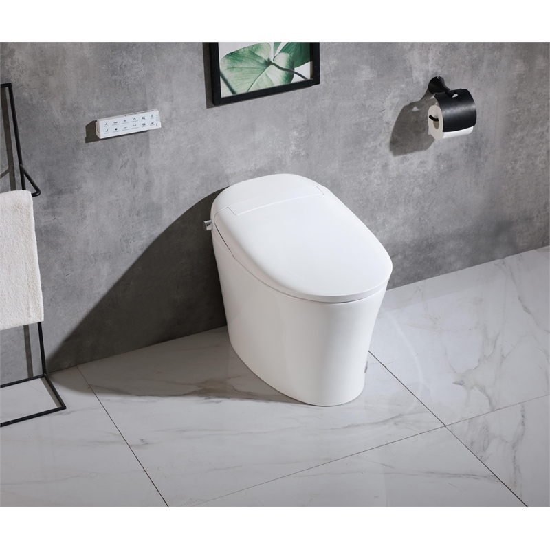 Elegant Kitchen And Bath Smart Round Bidet Toilet In Glossy White
