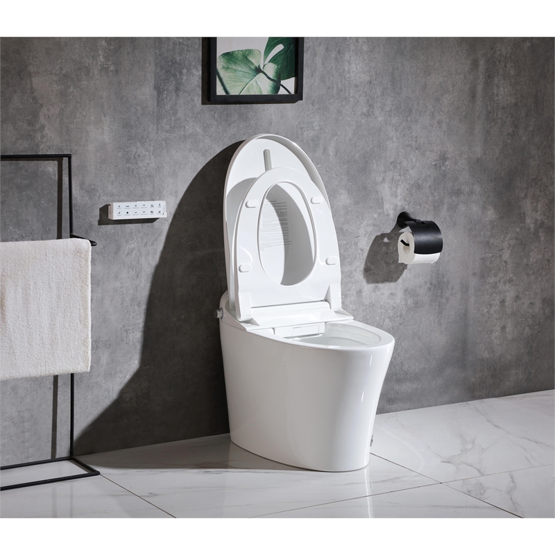 Elegant Kitchen And Bath Smart Round Bidet Toilet In Glossy White