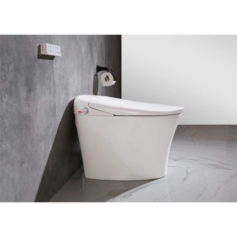Elegant Kitchen And Bath Smart Round Bidet Toilet In Glossy White