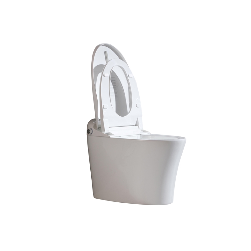 Elegant Kitchen And Bath Smart Round Bidet Toilet In Glossy White