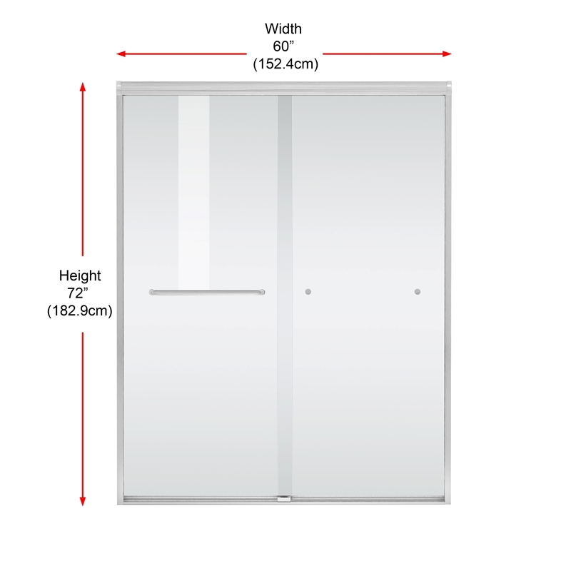Elegant Kitchen And Bath Semi-Frameless Shower Door 60 X 72 In Polished Chrome