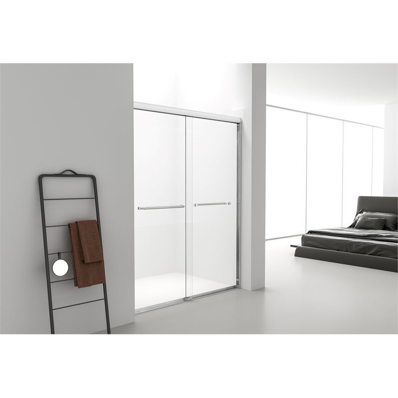 Elegant Kitchen And Bath Semi-Frameless Shower Door 60 X 72 In Polished Chrome