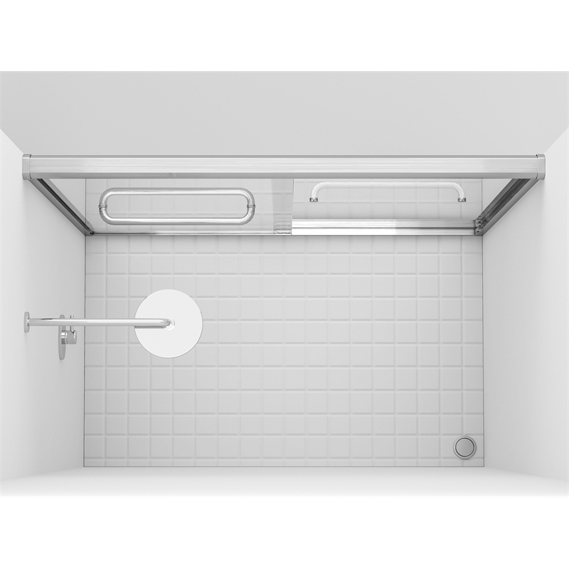 Elegant Kitchen And Bath Semi-Frameless Shower Door 60 X 72 In Polished Chrome