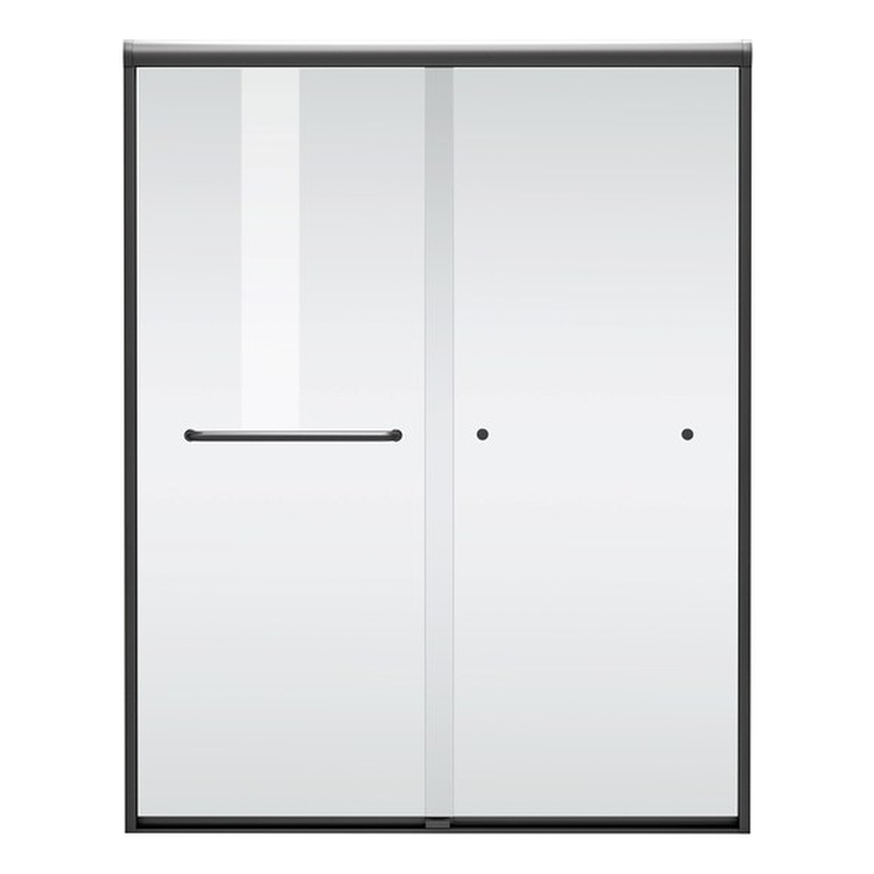 Elegant Kitchen And Bath Semi-Frameless Shower Door 60 X 72 In Brushed Nickel