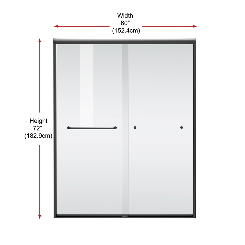 Elegant Kitchen And Bath Semi-Frameless Shower Door 60 X 72 In Brushed Nickel