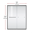 Elegant Kitchen And Bath Semi-Frameless Shower Door 60 X 72 In Brushed Nickel