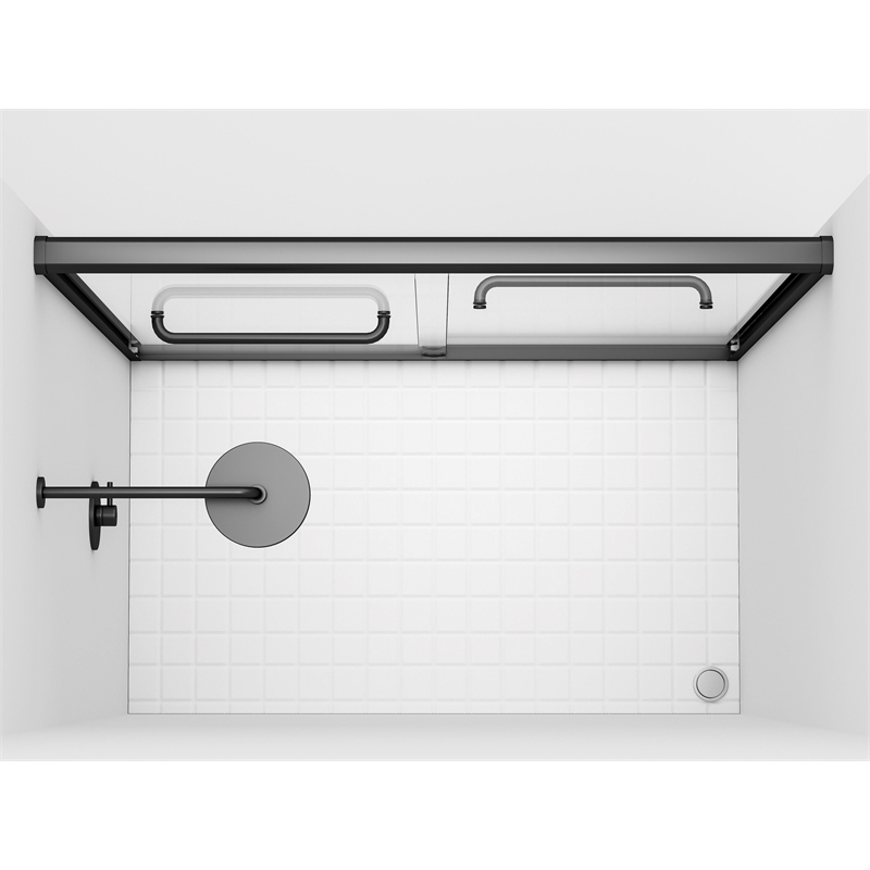 Elegant Kitchen And Bath Semi-Frameless Shower Door 60 X 72 In Brushed Nickel