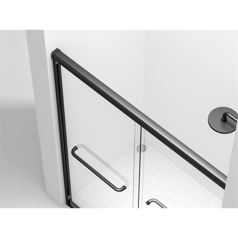 Elegant Kitchen And Bath Semi-Frameless Shower Door 60 X 72 In Brushed Nickel