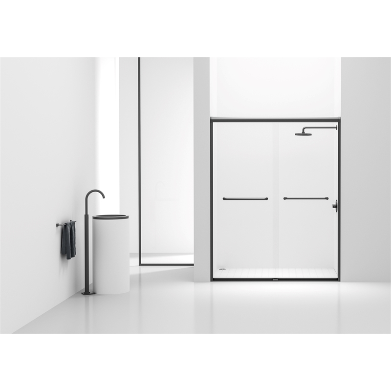 Elegant Kitchen And Bath Semi-Frameless Shower Door 60 X 72 In Brushed Nickel