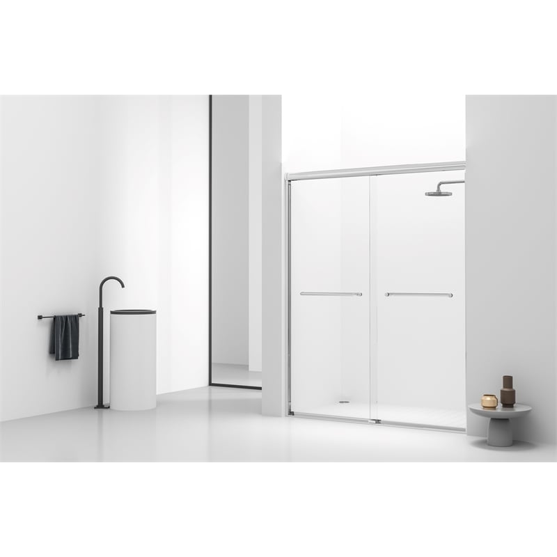 Elegant Kitchen And Bath Semi-Frameless Shower Door 60 X 72 In Matte Black