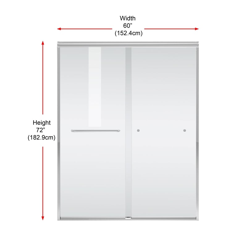 Elegant Kitchen And Bath Semi-Frameless Shower Door 60 X 72 In Matte Black