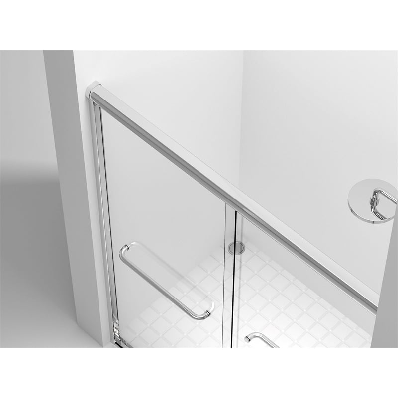Elegant Kitchen And Bath Semi-Frameless Shower Door 60 X 72 In Matte Black
