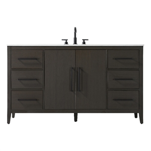 Elegant Kitchen And Bath 60&quot Single Bathroom Vanity In Mocha Brown