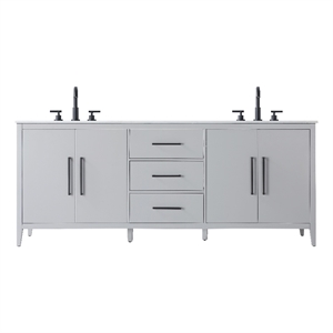 Elegant Kitchen And Bath 84&quot Double Bathroom Vanity In Grey