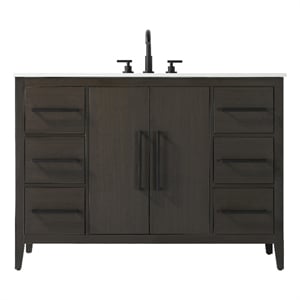 Elegant Kitchen And Bath 48&quot Single Bathroom Vanity In Mocha Brown