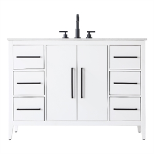 Elegant Kitchen And Bath 48&quot Single Bathroom Vanity In White