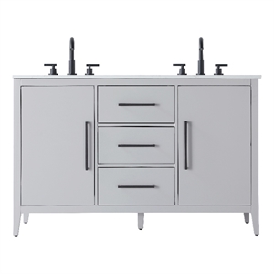 Elegant Kitchen And Bath 54&quot Double Bathroom Vanity In Grey