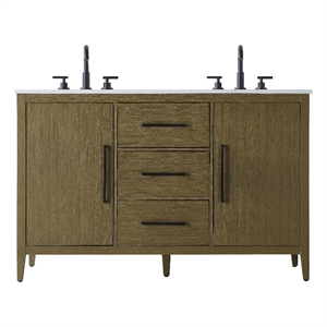 Elegant Kitchen And Bath 54&quot Double Bathroom Vanity In Chestnut Brown