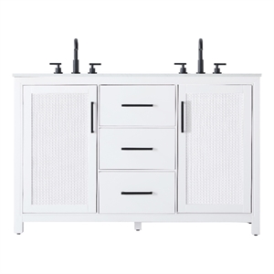 Elegant Kitchen And Bath 54&quot Double Bathroom Vanity In White