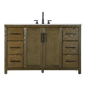 Elegant Kitchen And Bath 54&quot Single Bathroom Vanity In Hazel Oak