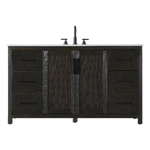 Elegant Kitchen And Bath 60&quot Single Bathroom Vanity In Chocolate Oak