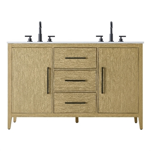 Elegant Kitchen And Bath 54&quot Double Bathroom Vanity In Honey Brown
