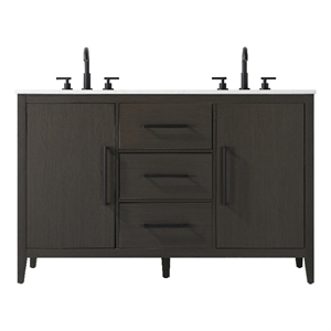 Elegant Kitchen And Bath 54&quot Double Bathroom Vanity In Mocha Brown