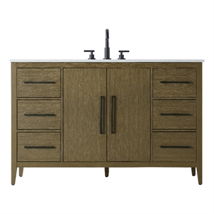 Elegant Kitchen And Bath 54&quot Single Bathroom Vanity In Chestnut Brown