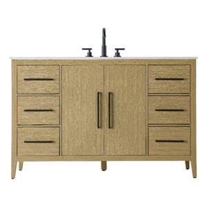 Elegant Kitchen And Bath 54&quot Single Bathroom Vanity In Honey Brown