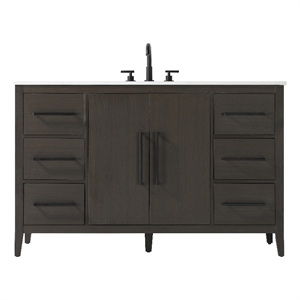 Elegant Kitchen And Bath 54&quot Single Bathroom Vanity In Mocha Brown