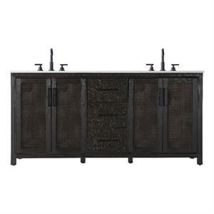 Elegant Kitchen And Bath 72&quot Double Bathroom Vanity In Chocolate Oak
