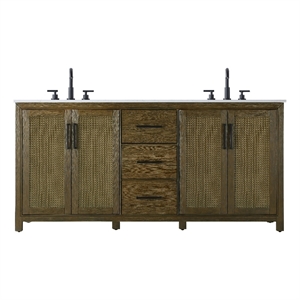Elegant Kitchen And Bath 72 &quot Double Bathroom Vanity In Hazel Oak