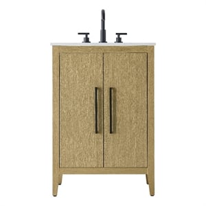 Elegant Kitchen And Bath 24&quot Single Bathroom Vanity In  Honey Brown