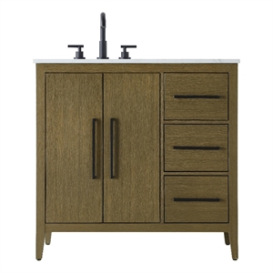 Elegant Kitchen And Bath 36&quot Single Bathroom Vanity In Chestnut Brown