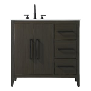 Elegant Kitchen And Bath 36&quot Single Bathroom Vanity In Mocha Brown