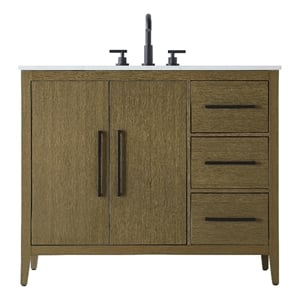 Elegant Kitchen And Bath 42&quot Single Bathroom Vanity In Chestnut Brown