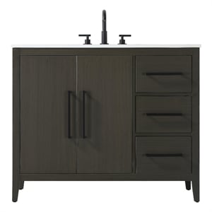 Elegant Kitchen And Bath 42&quot Single Bathroom Vanity In Mocha Brown