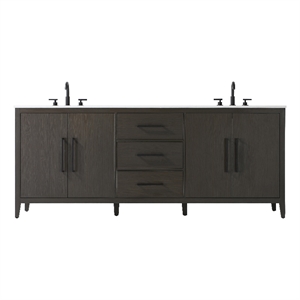 Elegant Kitchen And Bath 84&quot Double Bathroom Vanity In Mocha Brown
