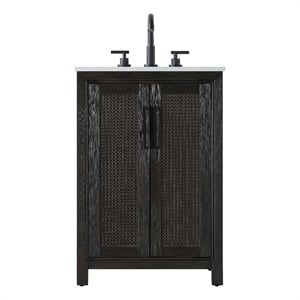 Elegant Kitchen And Bath 24&quot Single Bathroom Vanity In  Chocolate Oak