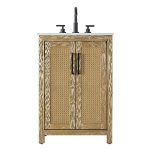 Elegant Kitchen And Bath 24&quot Single Bathroom Vanity In Linen Oak