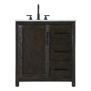 Elegant Kitchen And Bath 32&quot Single Bathroom Vanity In  Chocolate Oak