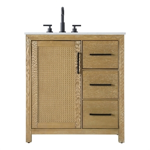 Elegant Kitchen And Bath 32&quot Single Bathroom Vanity In Linen Oak