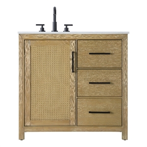Elegant Kitchen And Bath 36&quot Single Bathroom Vanity In Linen Oak