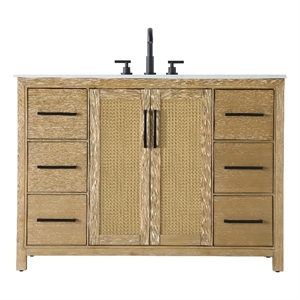 Elegant Kitchen And Bath 48&quot Single Bathroom Vanity In Linen Oak